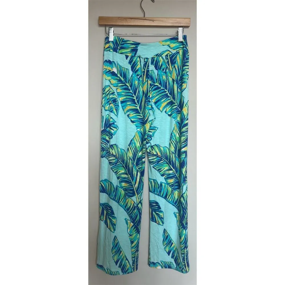 NWT Tori Richard Honolulu Women's Tropical Print Palazzo Pants Blue Size S - Image 3