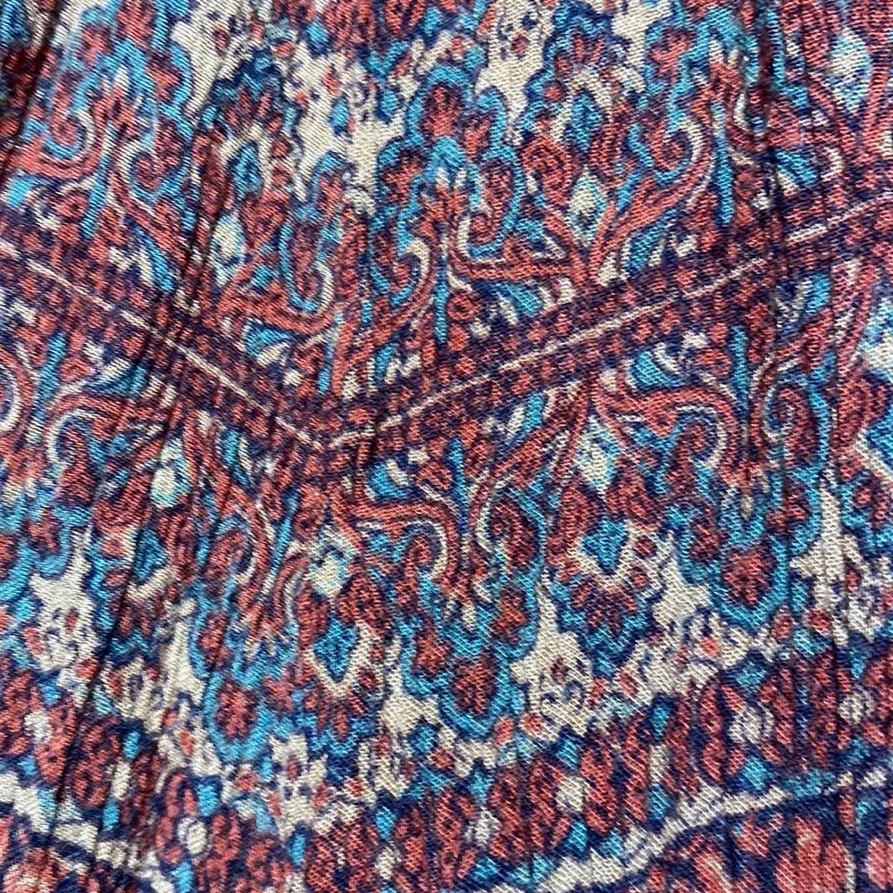 AMERICAN EAGLE Beaded Rust 100% Viscose Boho Print Pocket Jumpsuit​​ - Image 9