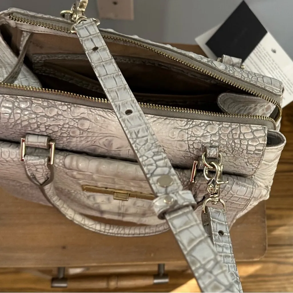 Elegant Crocodile-Embossed Handbag from Brahmin - Image 14