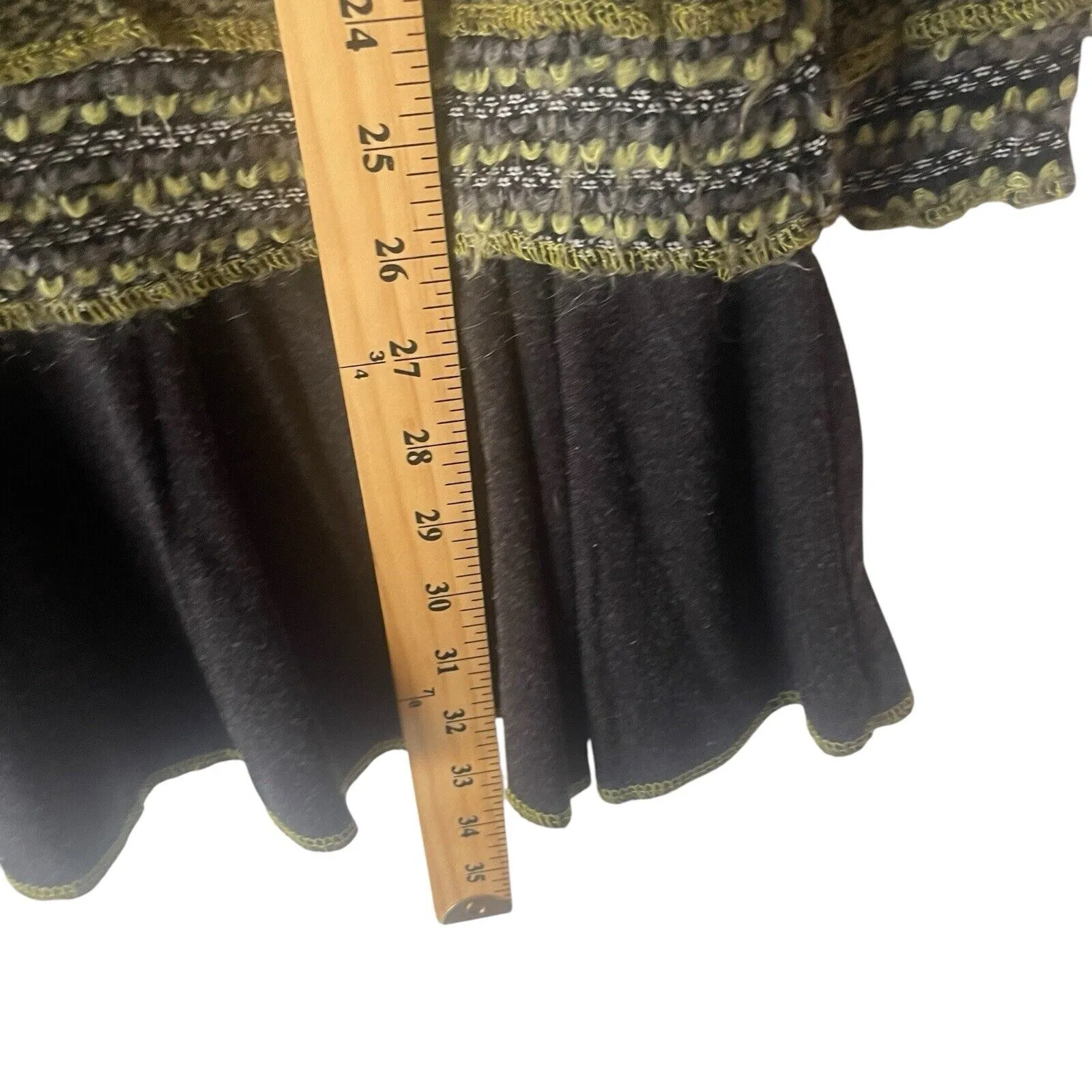 Dolcezza Size Medium Art To Wear Hippy Gray‎ Green Knit Cowl Neck Tunic Top Gray - Image 8