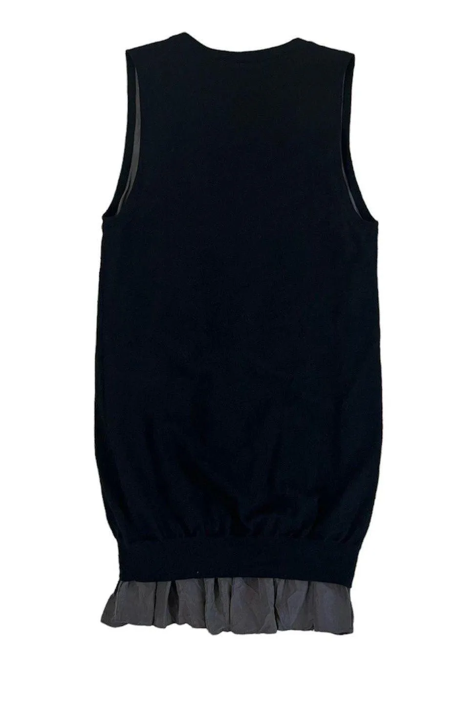 Theory EUC  Long Silk Ruffle Trim Vest - Image 2