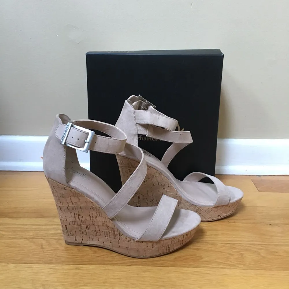 Charles by Charles David ‘Amigo’ Cork Wedge Platform Sandals - Image 4