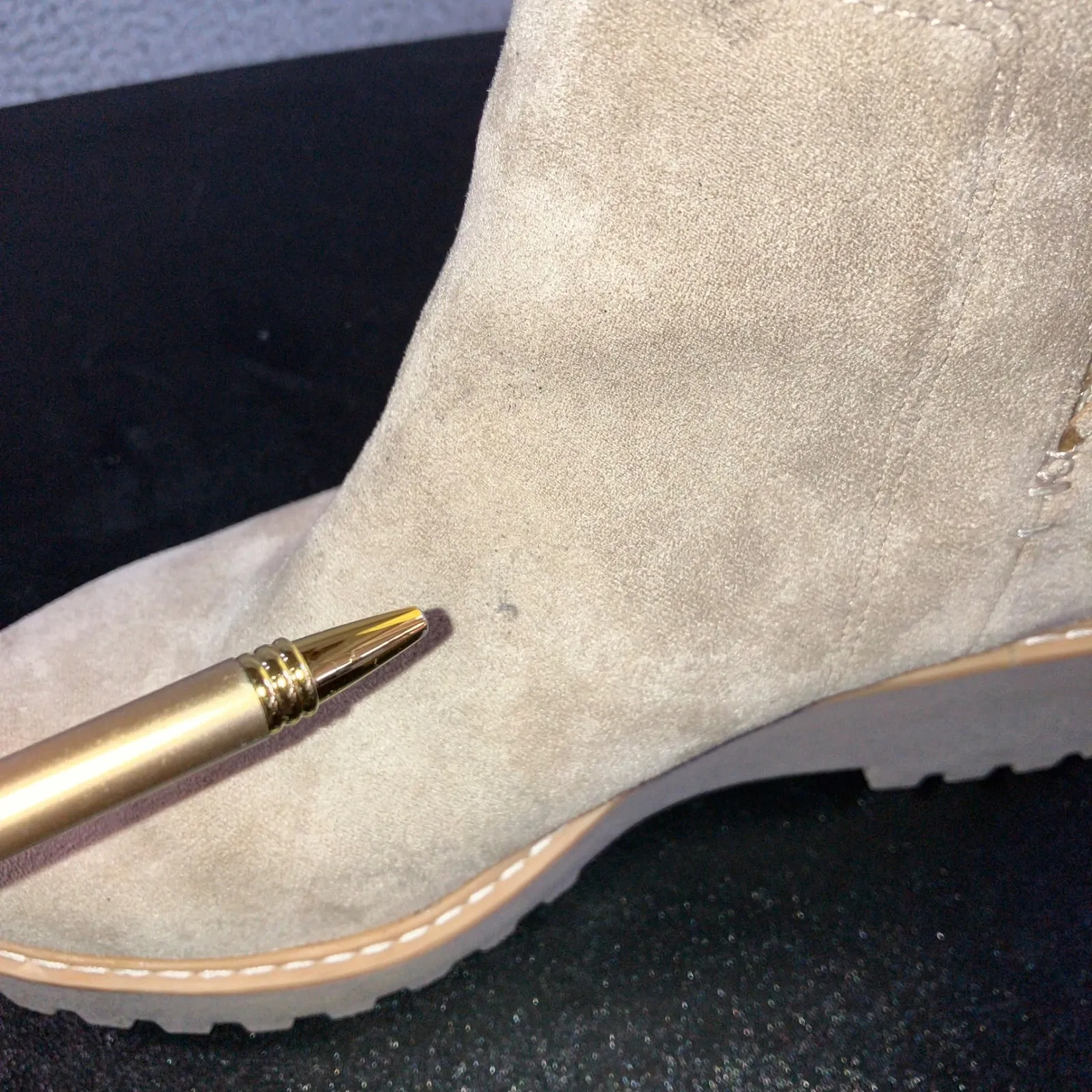 DV Dolce Vita RIELLE Suede Lug Sole Wedge Chelsea Boots Women 8 Waterproof Tan - Image 9