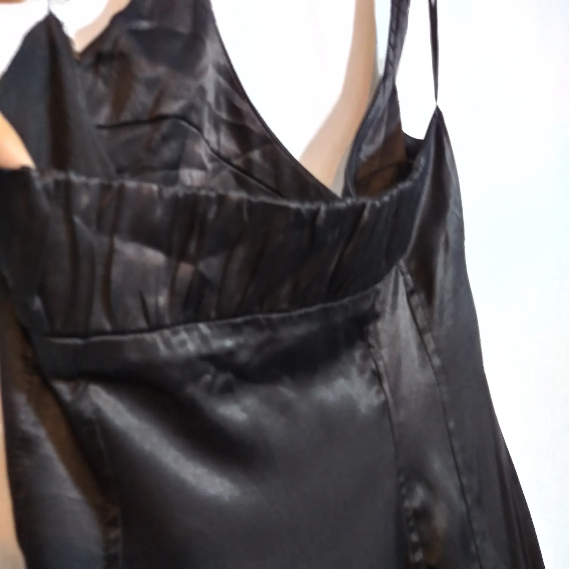 Zara Black Satin Halter Sleeveless Bustier Dress Neutral Mini LBD Size M - Image 6