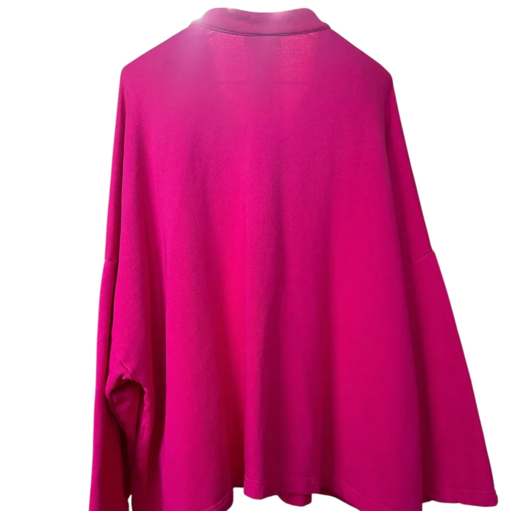 bryn Walker Oversized Pink Cardigan Sweatshirt Jacket Cardigan Sz XL - Image 4