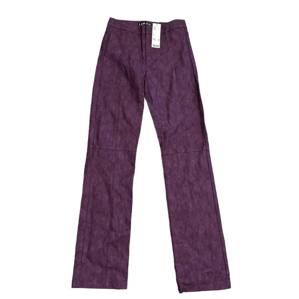 I.AM.GIA Saros Straight Leg Purple Faux Leather Pants NWT S - Image 8