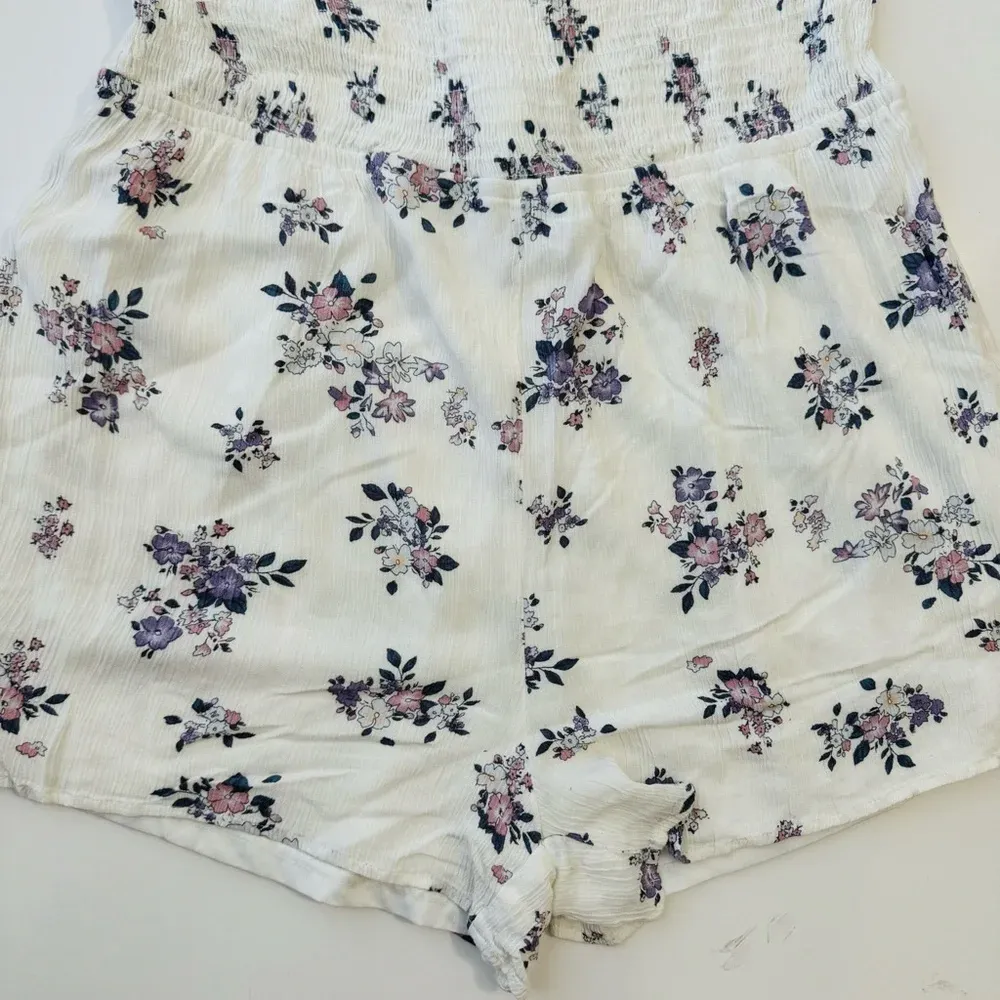 Zenobia‎ Women's Floral Plus Size Romper White 3XL - Image 4