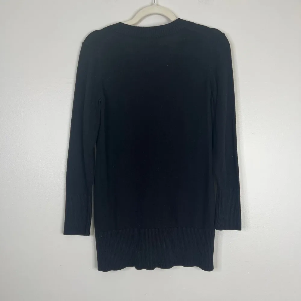 J Jill Button Front Longline Cardigan Mother of Pearl Buttons Cotton Silk Blend - Image 12