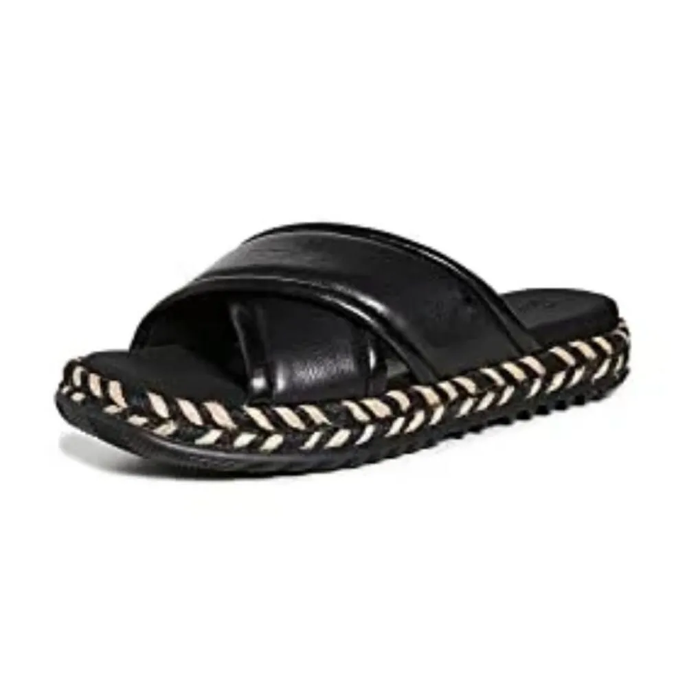 Tory Burch Leather CRISSCROSS ESPADRILLE SLIDE - Image 2