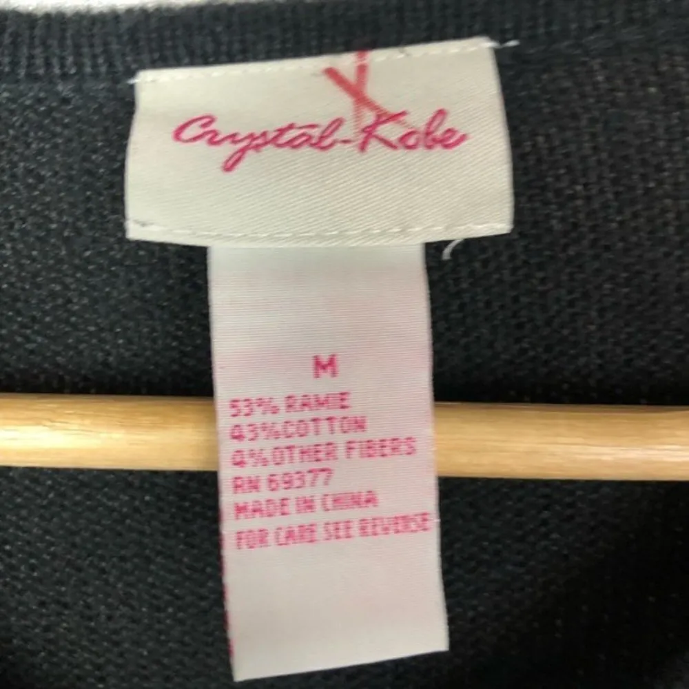 Crystal Kobe Black Button Down Snowman Snowflake Tacky Christmas Sweater M Size M - Image 3