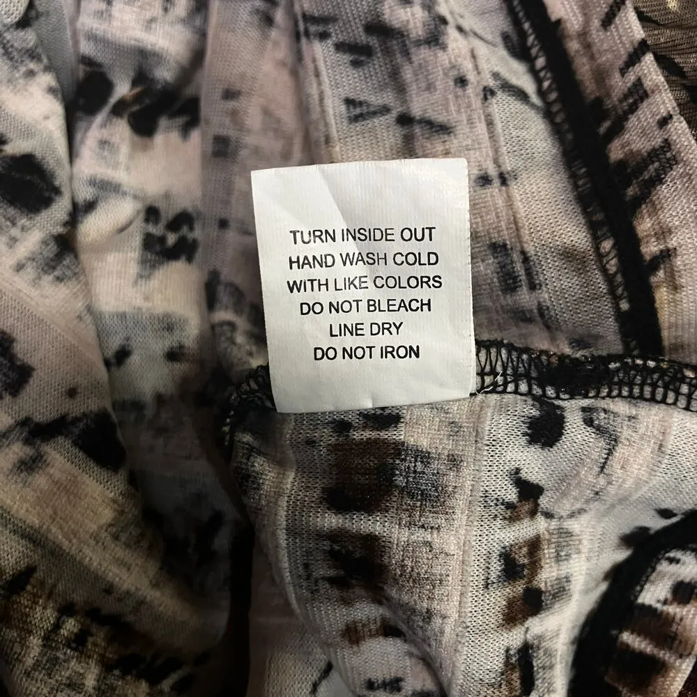 Elementz Top Shirt Sz M Brown Ruffled Tiered Beaded 3/4 Sleeves Classy Mature - Image 7