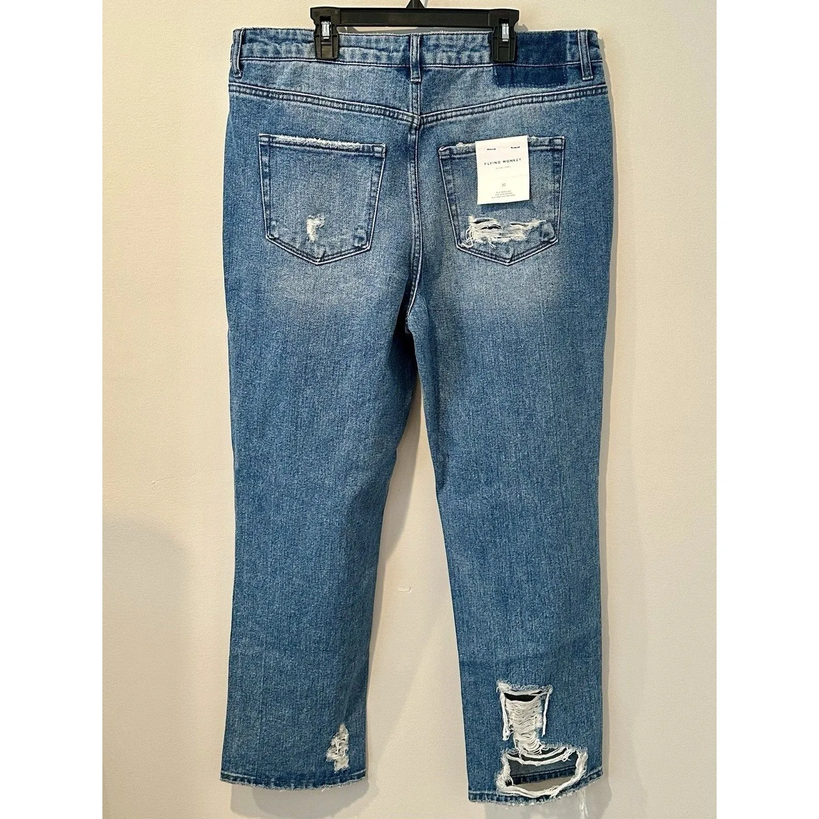 Flying Monkey Black Label Goodbye Super High Rise Ankle Straight Jeans Sz 32 NWT - Image 3