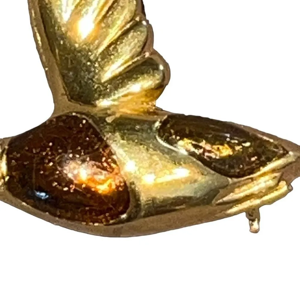 Vintage Gold Plated‎ Flying Duck Bird Red Stone Eye Pin / Brooch Pendant Fashion - Image 3