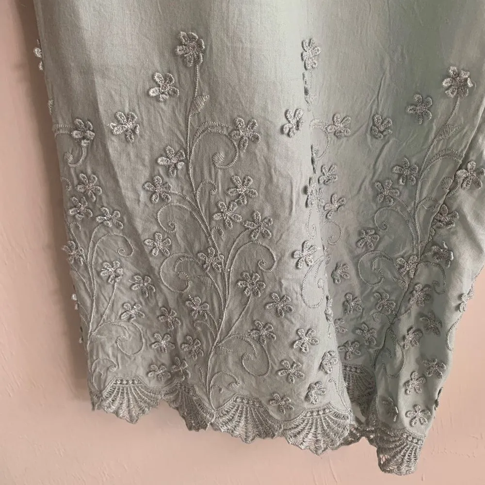 Soft Surroundings Bois De Fleurs Pants Wide Leg Seaglass Boho Size PL - Image 5