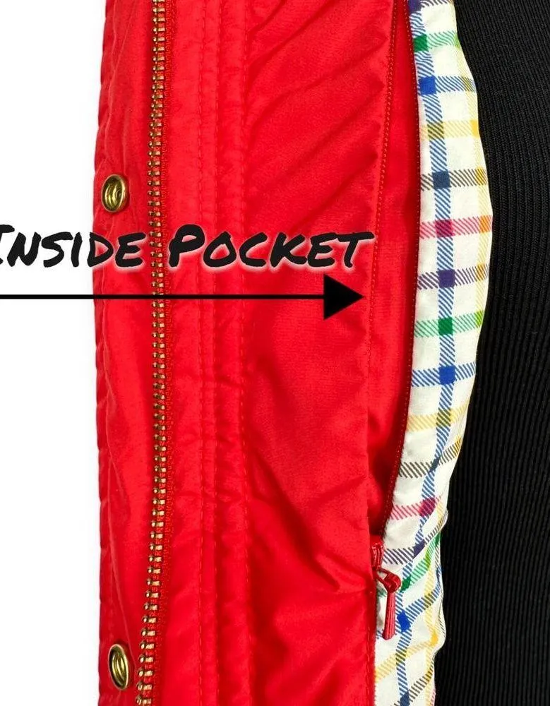 Peter Millar | Small | Women's Red Quilted Lightweight Rainbow Plaid Lined Vest - Image 4