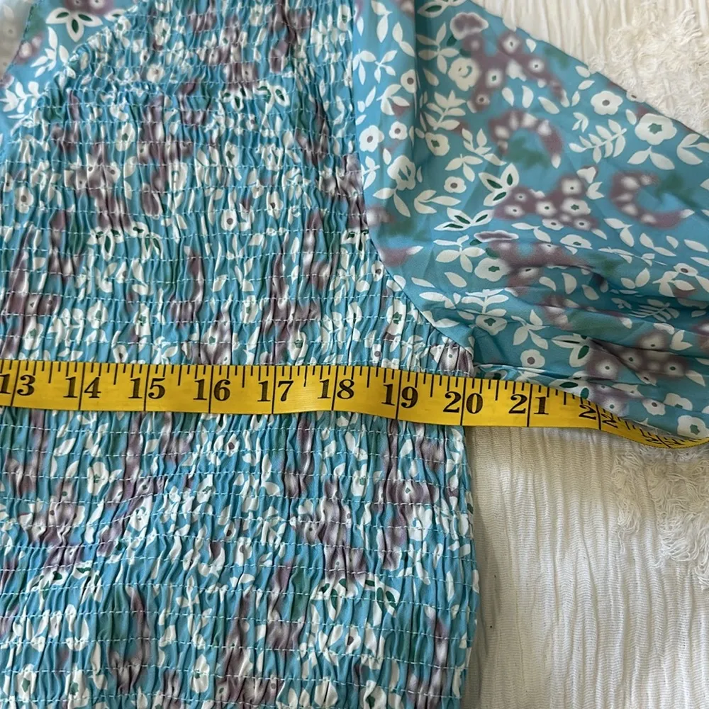 Women's Summer Dress Print Dress Pleated Dress Floral Graphic Ruched Button Size XL - Image 7