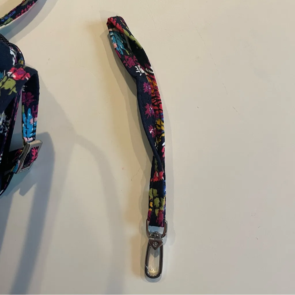 Bear Bradley Crossbody RFID Insert Midnight Wildflower Navy Blue Double Zip Snap - Image 7