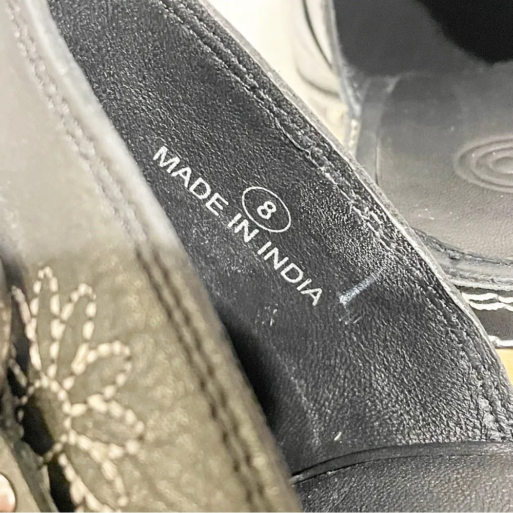 Urban Outfitters Size 8 Black Uo Daizy Clog Shoes Wooden Heel Floral Print - Image 5