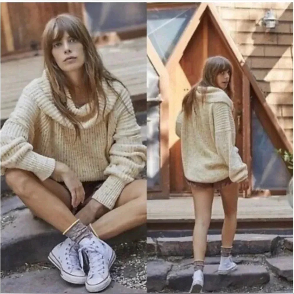 FREE PEOPLE Leo Tunic Sweater XS $168 Retail Oversized Yellow Multicolored‎ NWOT - Image 3