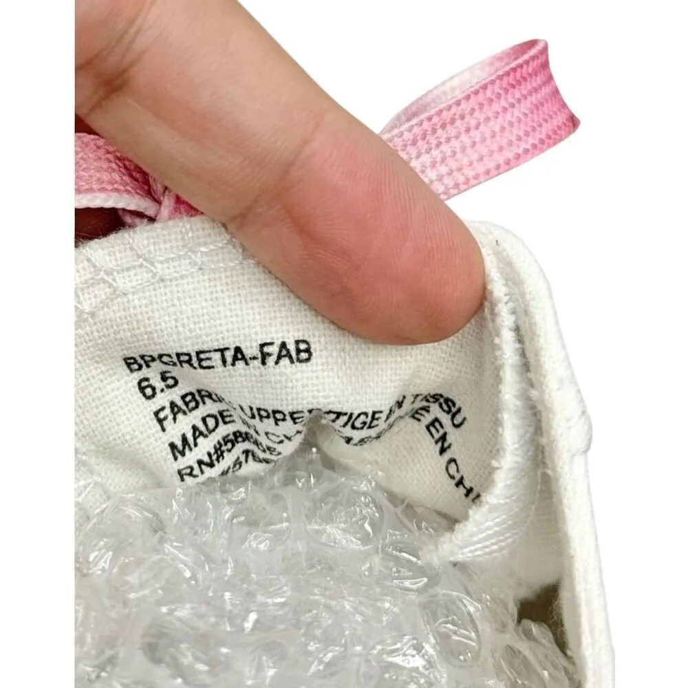 BP Canvas Sneakers‎ Size 6.5 White Pink Lace Up Casual Shoes - Image 7
