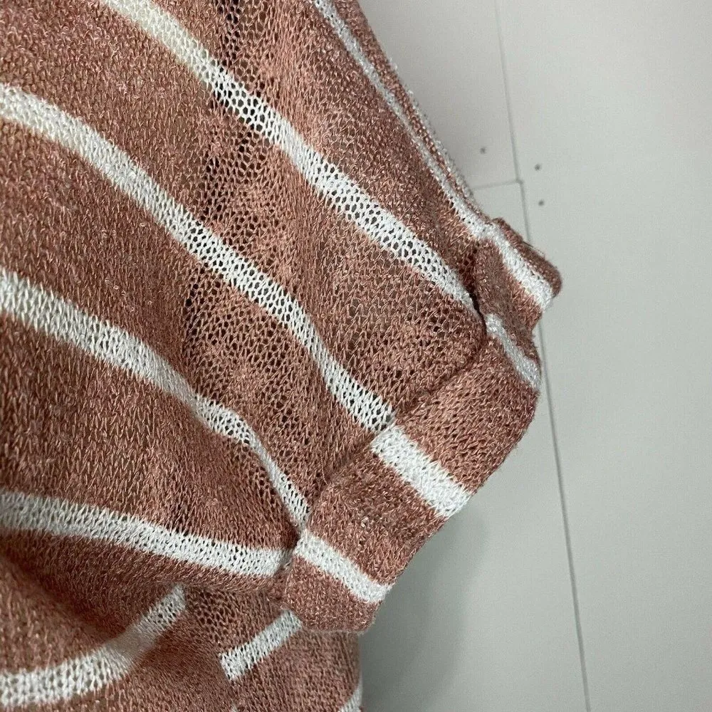 Ginger G Womens Small Blush Pink Knot Front Shirt Open Mesh - Image 4