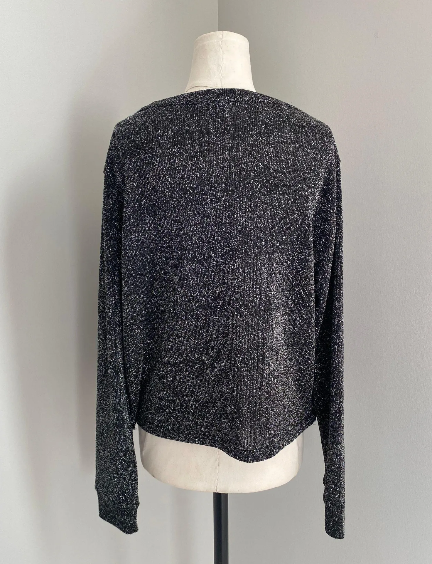 Divided Silver Tinsel Knit Dark Grey Sweater - Image 2