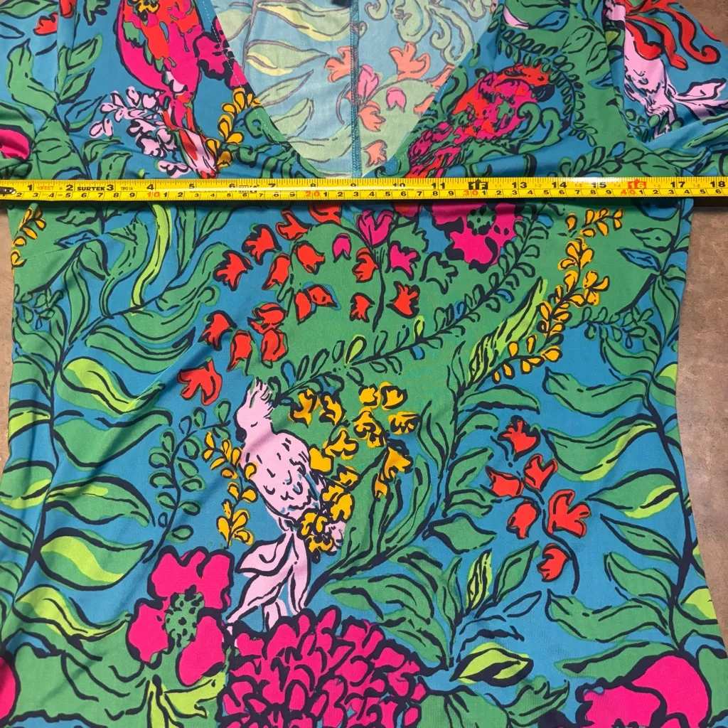 Lilly Pulitzer Dress Shake Your Tail Feathers Green Womens Small Southern Prep - Image 5