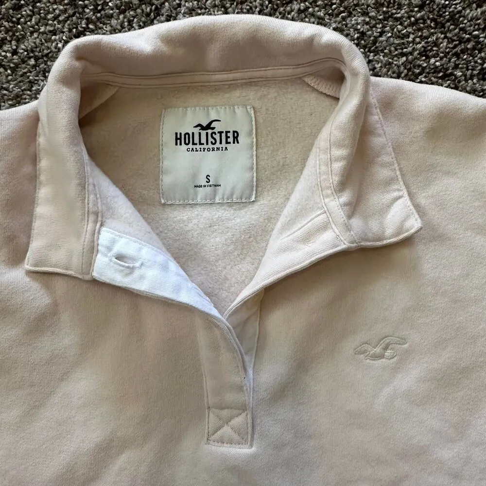 Hollister-co Women's Pink and Cream Sweatshirt - Image 2