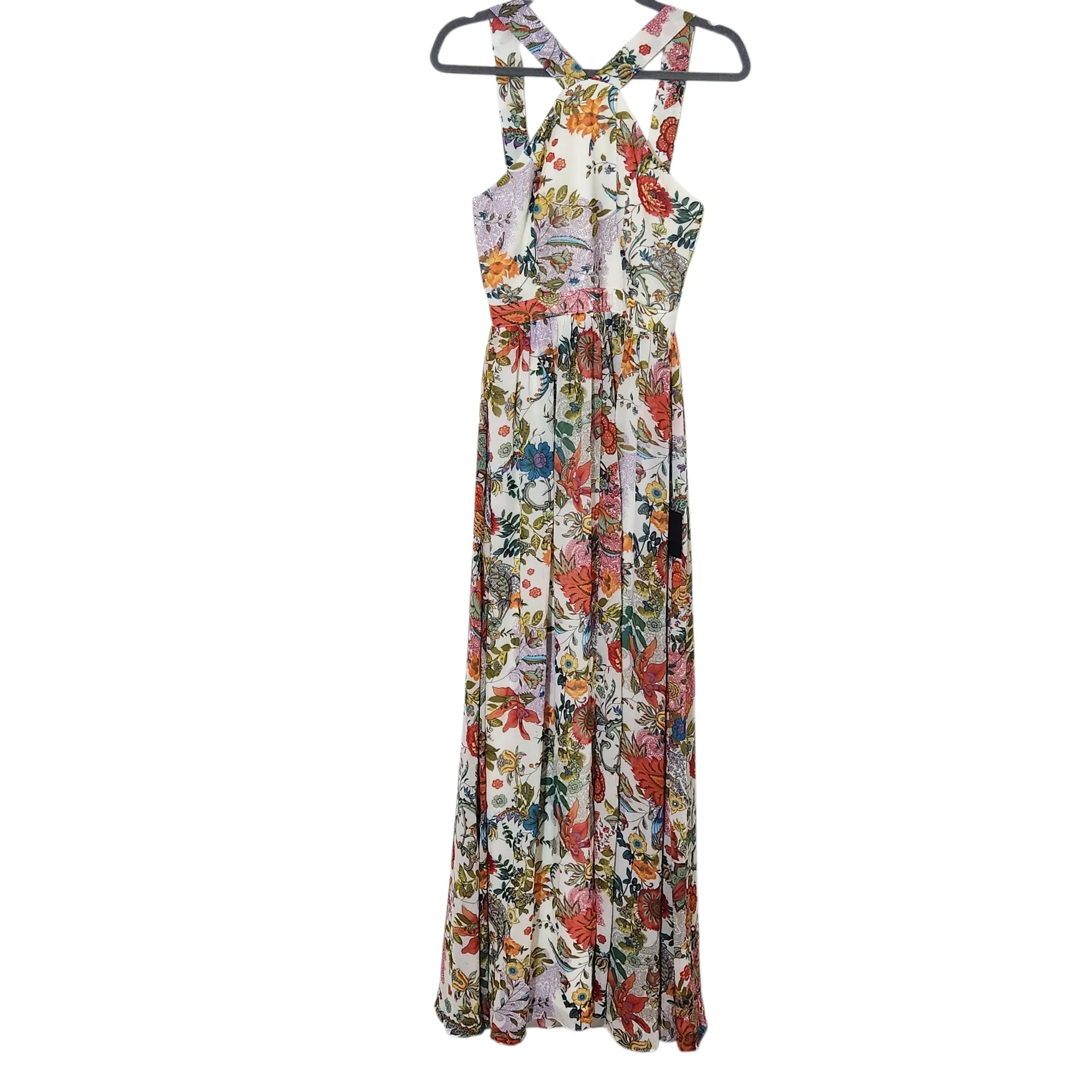 Lulus Cream Floral Print Maxi Dress NWT Size Small Wedding Guest Dress - Image 3