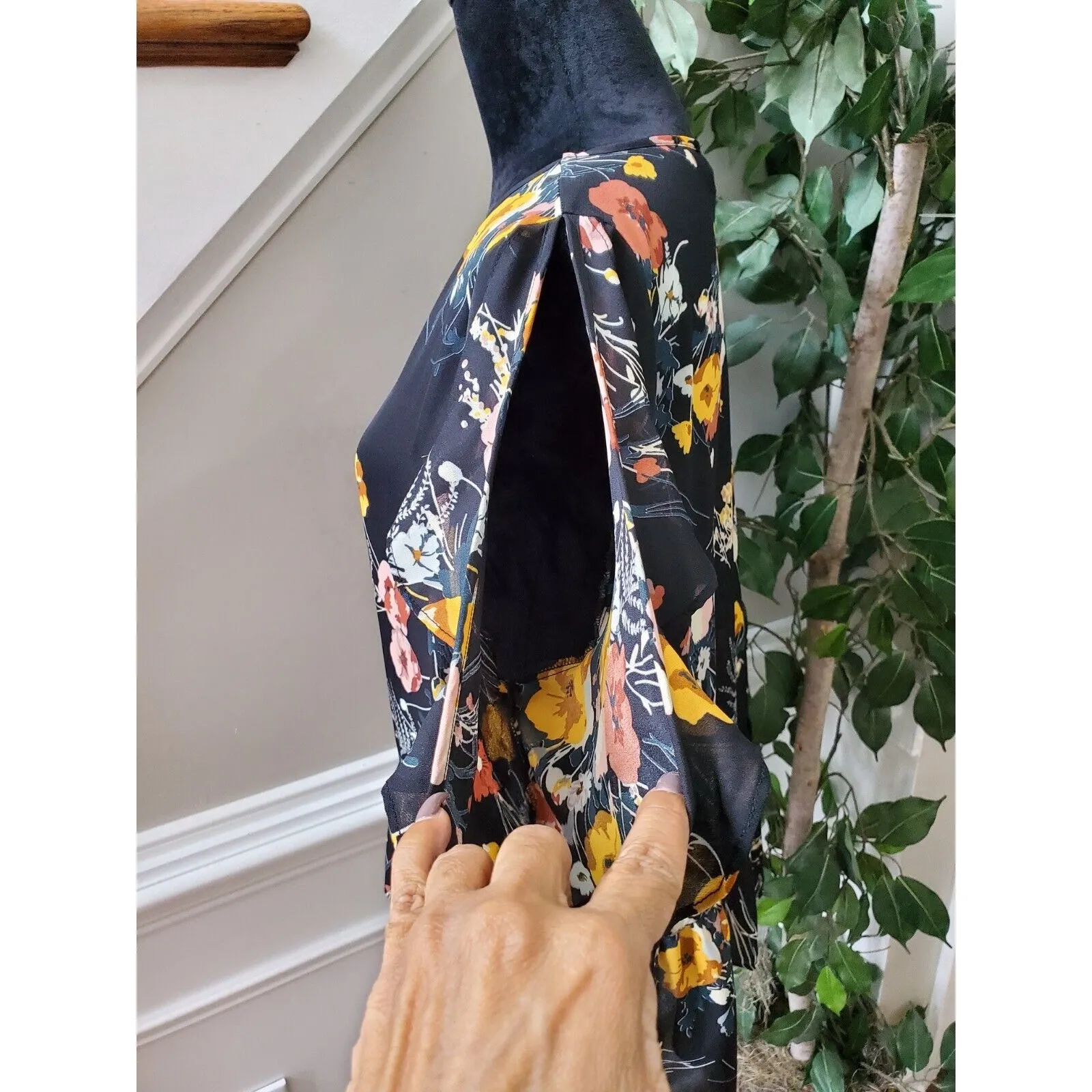 Jeans By Buffalo Women Black Polyester V-Neck Long Sleeve Pullover Top Blouse XL - Image 5