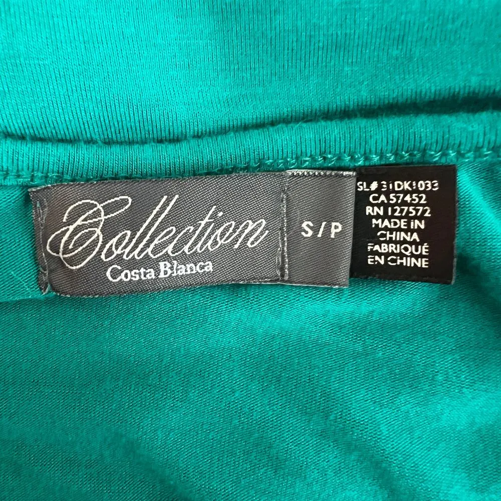 Costa Blanca Womens Maxi Tank Dress S Beachy Coastal Nautical Minimalist Stretch Blue - Image 2