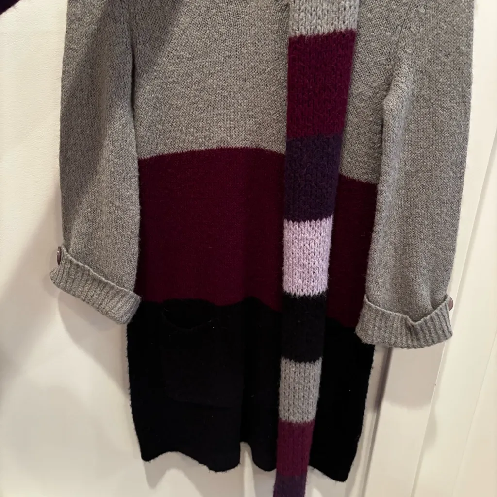 Style & Co. Vintage 90's Y2K Sweater Dress with Attached Striped Scarf Womens PS - Image 3