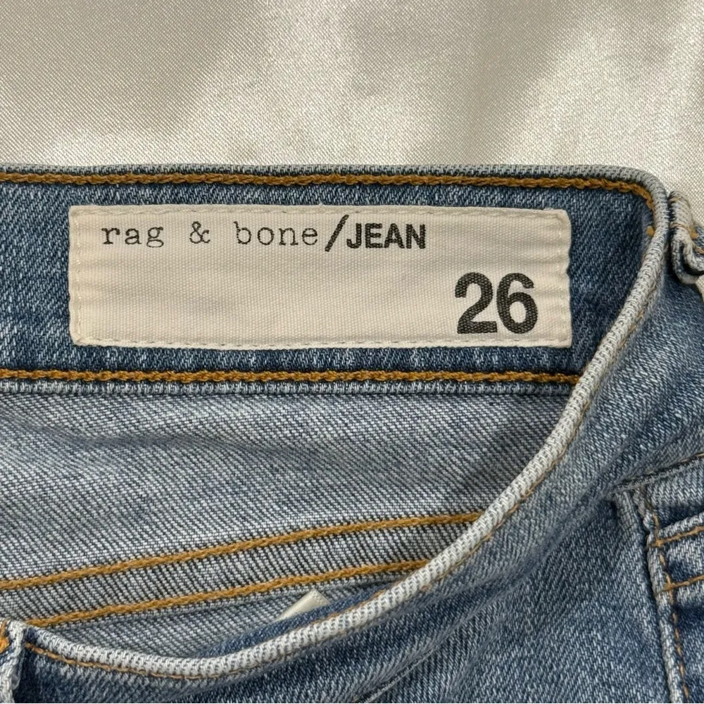 Rag & Bone Dre Slim Boyfriend Jeans Raw Hem Mid Rise Rove Blue Size 26 Straight - Image 7