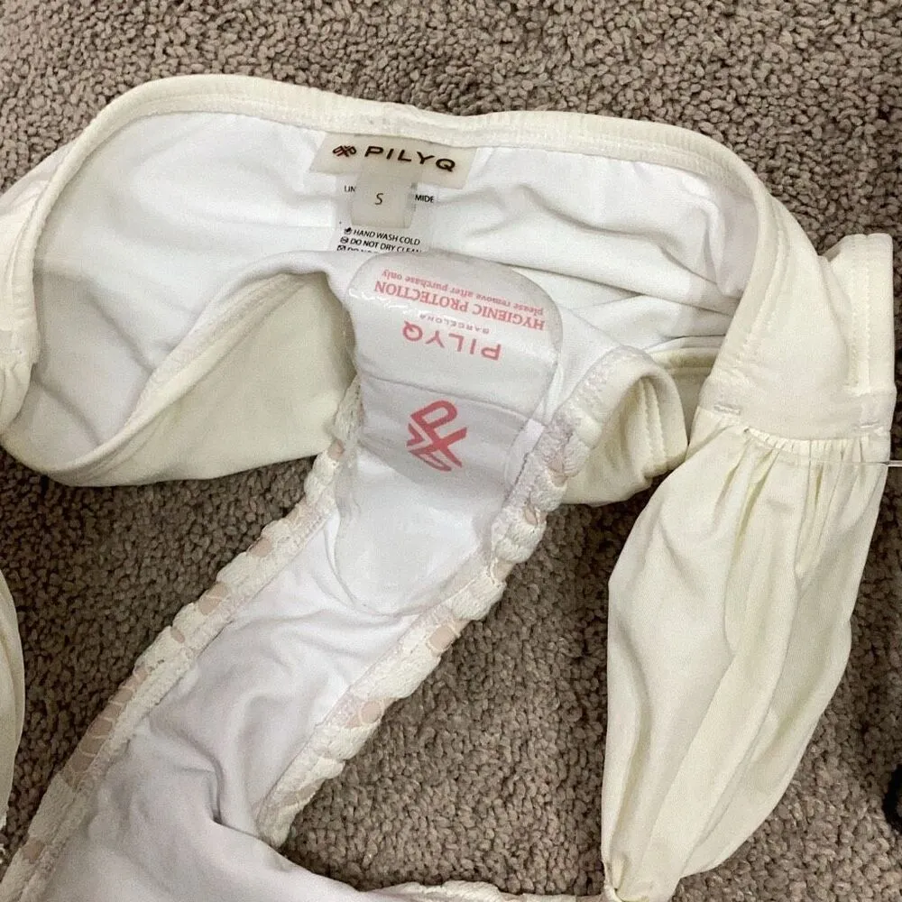 New. PilyQ Ivory LACE bikini Bottom. Small. Retails $79 - Image 8