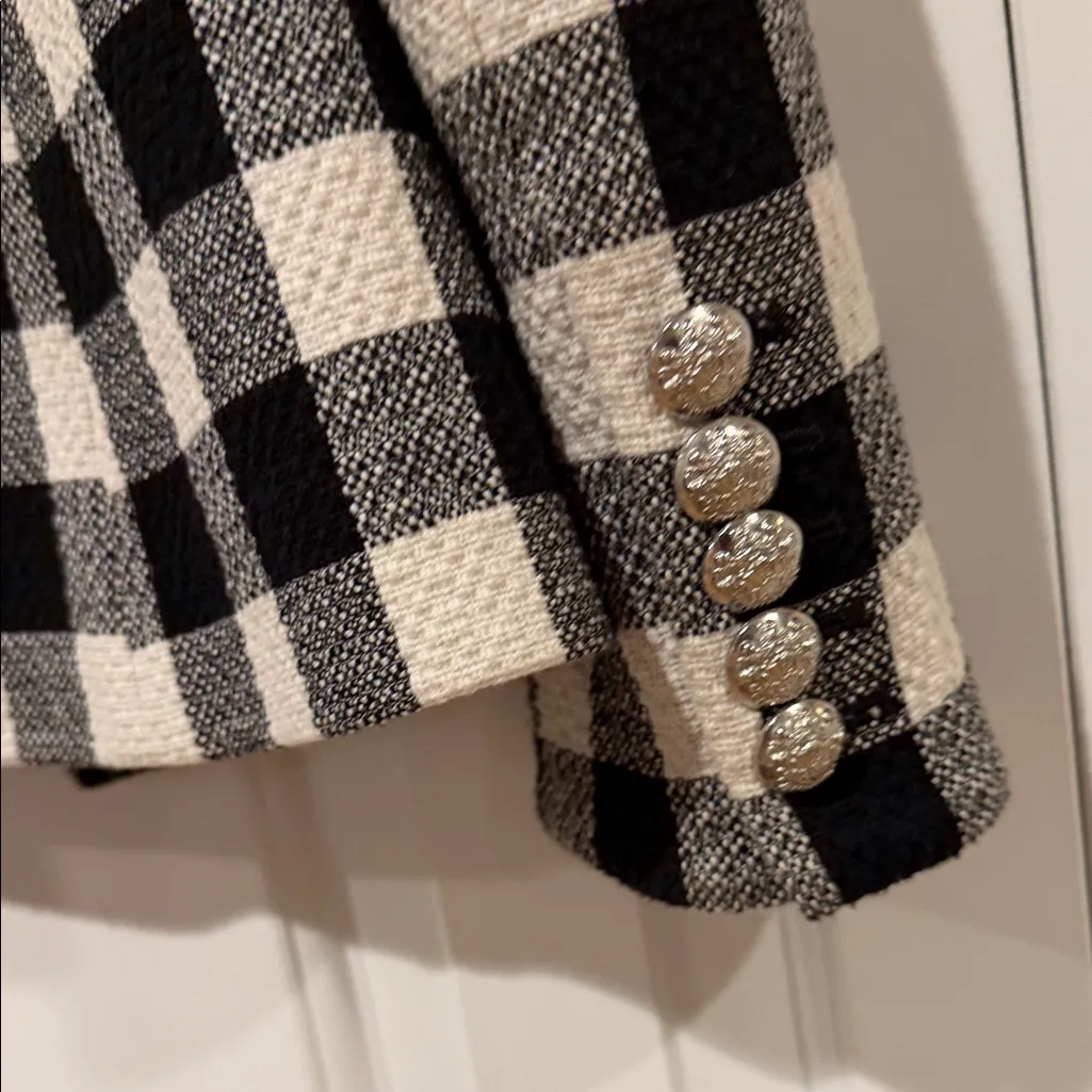 Veronica Beard miller Dickey plaid Black and White Blazer 6 - Image 11