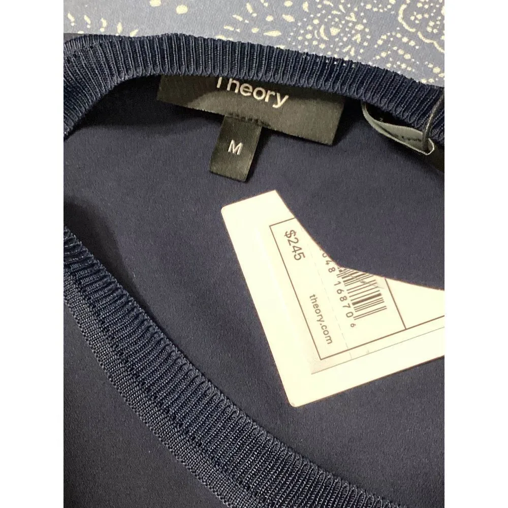 New. THEORY silk navy top. Retails $245 - Image 11