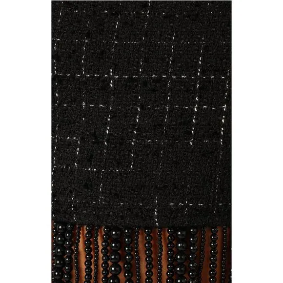 Petal‎ & Pup Milana Tweed Bead Fringe Black Sleeveless Cropped Top Size XL NWT - Image 12