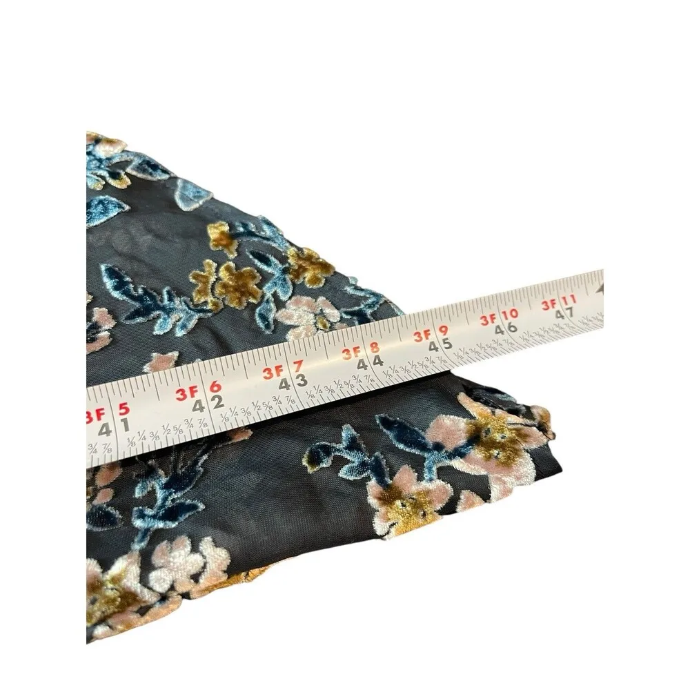 Lulus Teal Y2K Inspired Velvet Burnout Sleeveless Asymmetrical Hem Dress M Blue Size M - Image 11