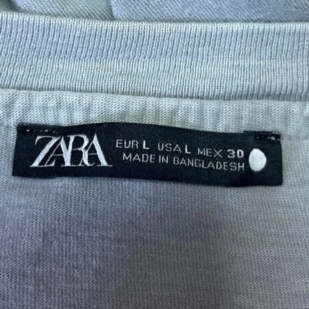 Zara Women's Gray Short Sleeve Crew Neck Basic Cotton T Shirt Tee Top Size L - Image 3