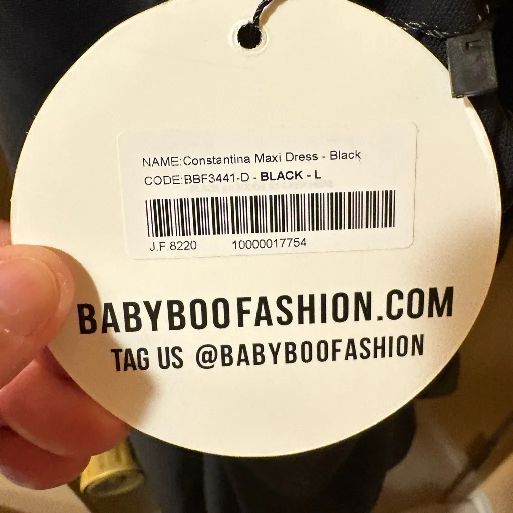 NWT Babyboo Constantina Ruffle Corsage Halter Black Maxi Dress - Image 5