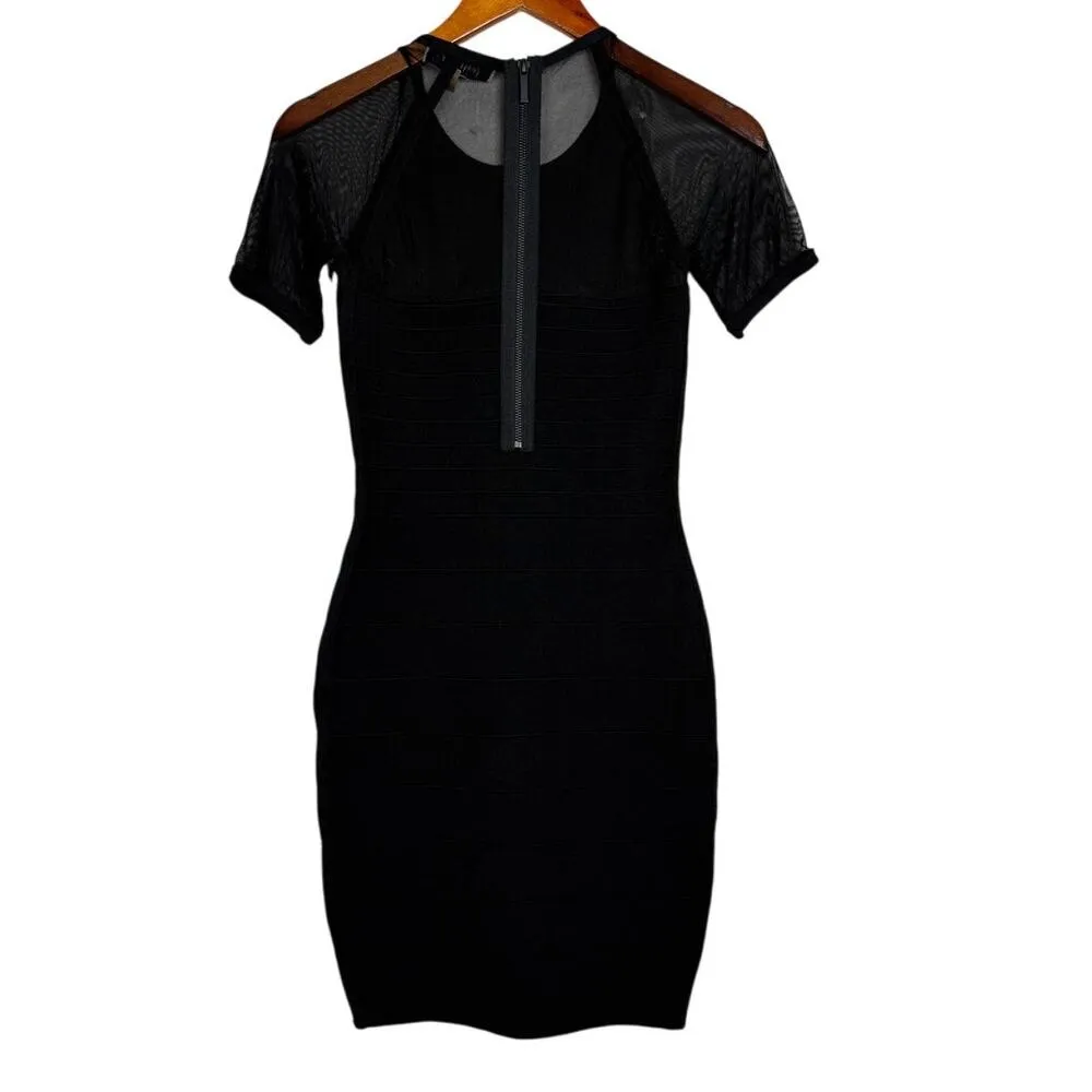 NWOT Revolve John + Jenn Sheer Short Sleeves Ribbed Bodycon Mini Dress SP Black - Image 6