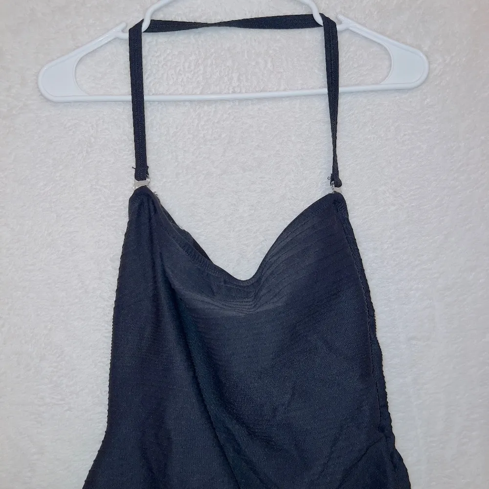 LA BLANCA by Rob Beattie Black Ribbed Open Back One Piece Bathing Suit 22W - Image 2