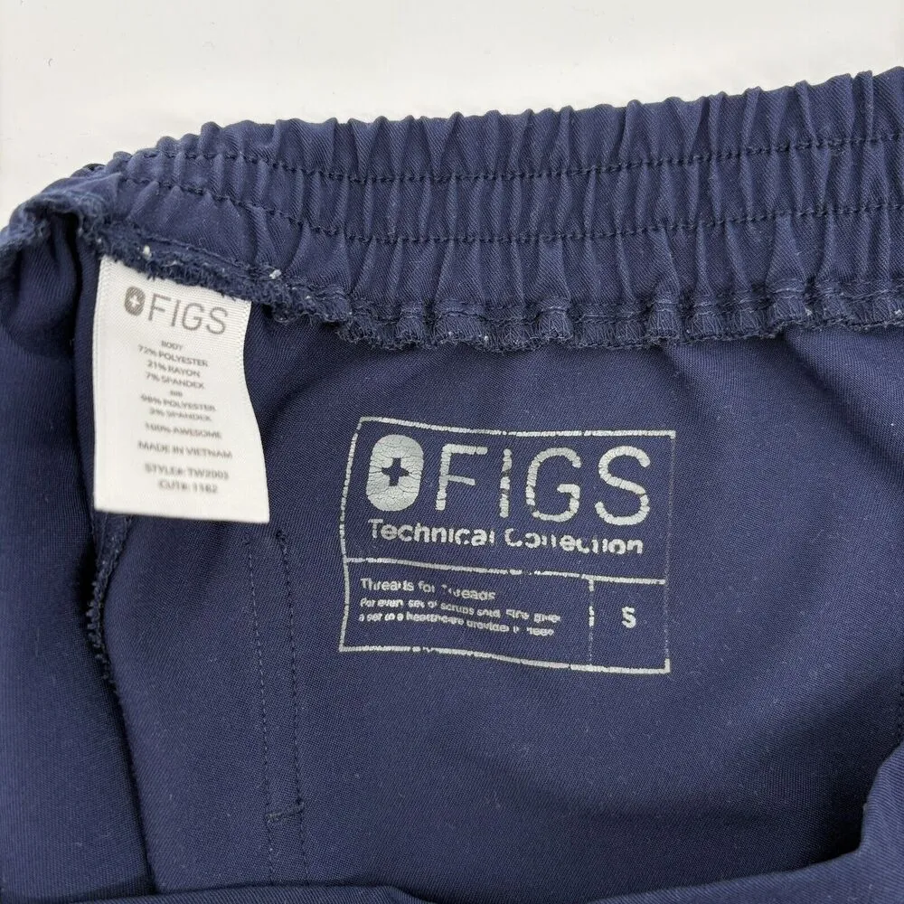 Figs‎ Technical Collection Scrub Joggers Pants Womens Small Navy w Drawstring - Image 6