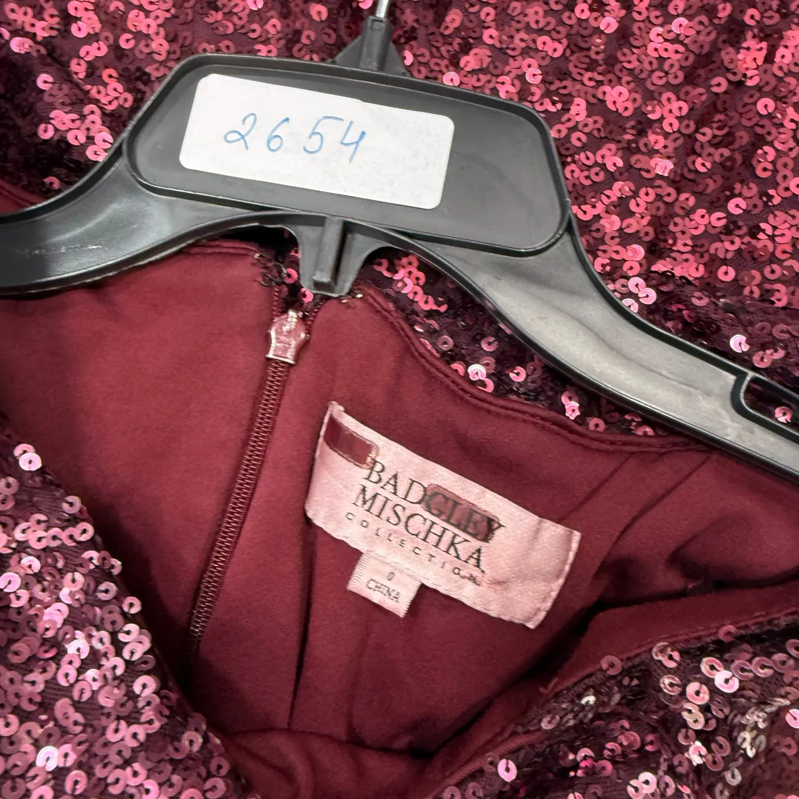 Badgley Mischka Bordeaux
Samantha sequined maxi dress
Gown Size 0 - Image 2