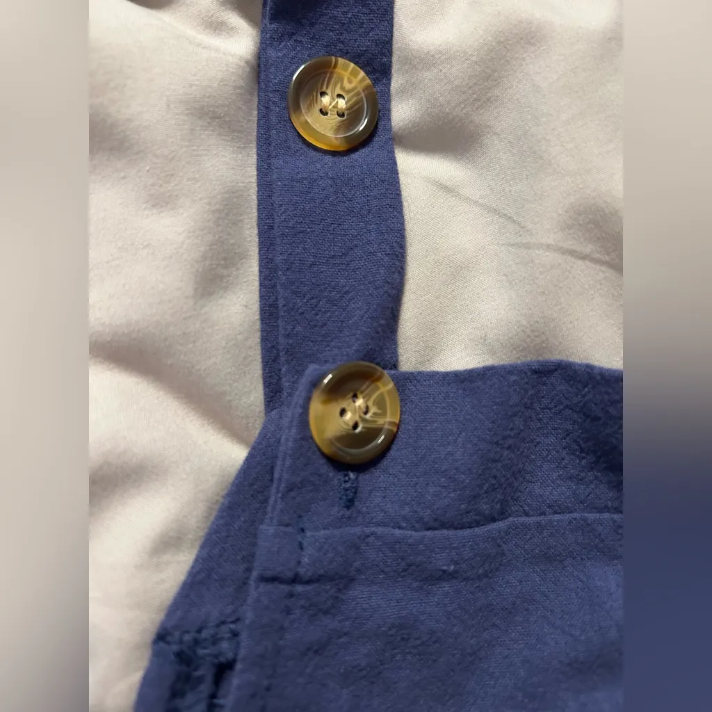 NEW Cotton Blend Blue Jumpsuit Overalls M - Image 3