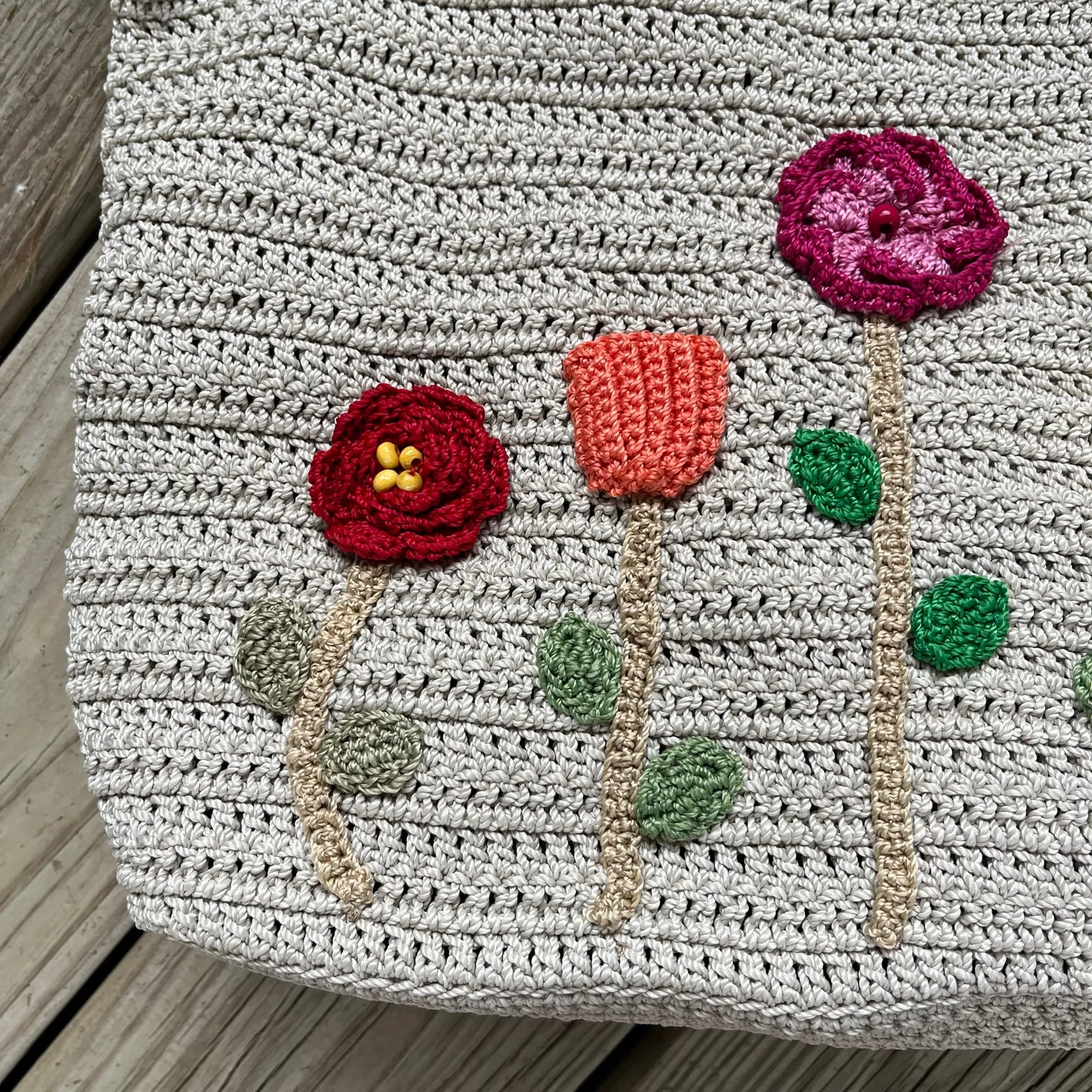 The Sak Crafted Classics Carry On Bag Flower Ecru Large Tote. NEW - Image 5