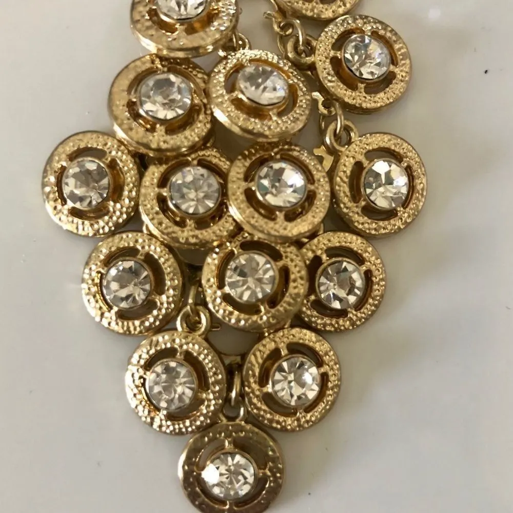 Gold tone earnings with crystals - Image 4