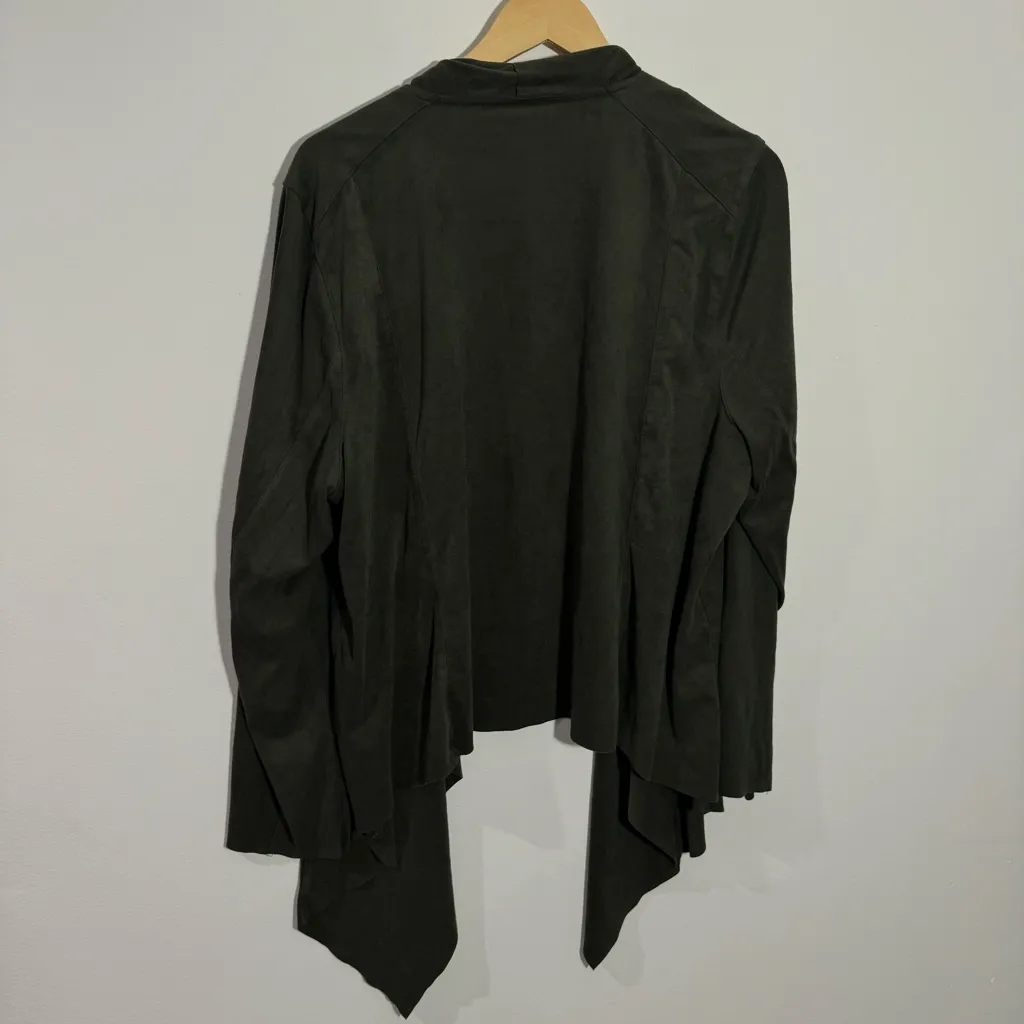 New Torrid‎ Suede Drape Front Jacket In Olive Green Size 3X - Image 8