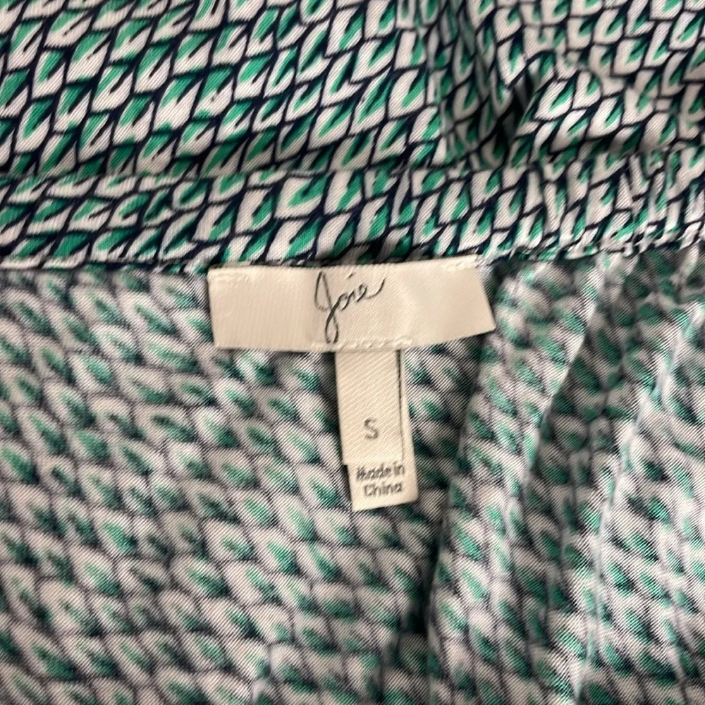 Joie Dalila Blue Green‎ All Over Leaf Pattern Strapless Coastal Beach Maxi Dress - Image 9