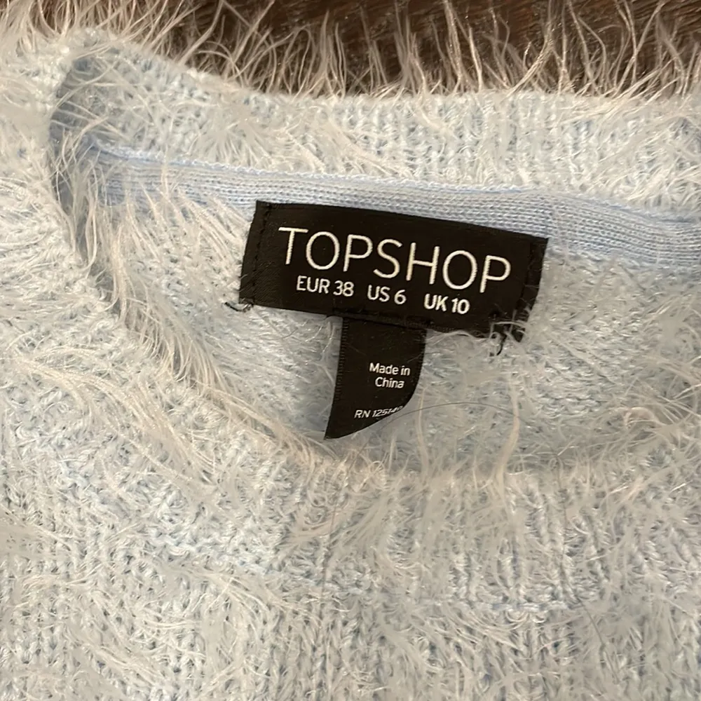 Ariana grande Topshop blue fuzzy knit fluffy sweater us 6 - Image 3